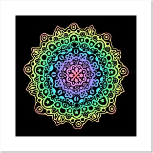 Pastel Rainbow Mandala Posters and Art